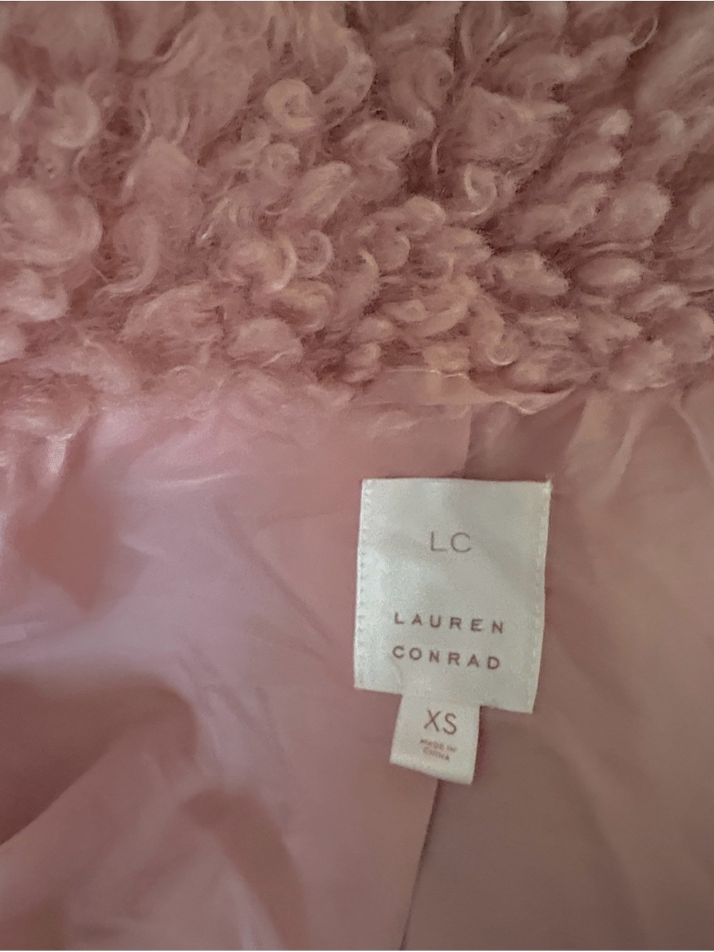 NEW LC Lauren Conrad cropped faux fur teddy jacket - Picture 5 of 5